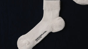 MARQUEE PLAYER HYBRID RIB SOCKS SS "Made in JAPAN" IVORY WHITE 4