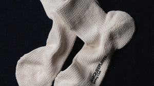 MARQUEE PLAYER HYBRID RIB SOCKS SS "Made in JAPAN" IVORY WHITE 5