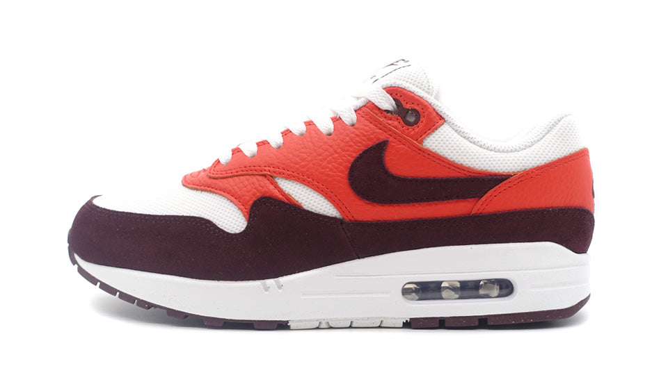 NIKE AIR MAX 1 SUMMIT WHITE BURGUNDY CRUSH PICANTE RED