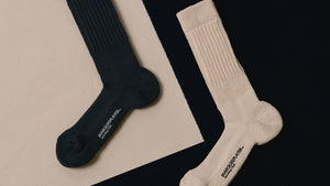 MARQUEE PLAYER HYBRID RIB SOCKS "Made in JAPAN" IVORY WHITE 5