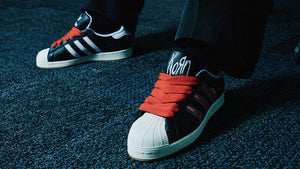 adidas Originals ADILETTE "KoЯn" CORE BLACK/CLOUD WHITE/BETTER SCARLET 7