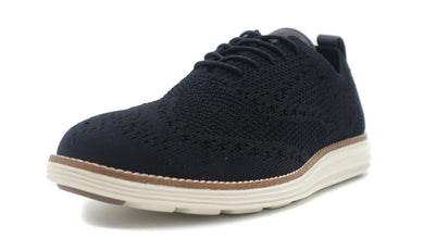 COLE HAAN ORIGINAL GRAND STITCHLITE KNIT WINGTIP OXFORD BLACK/IVORY 1