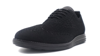 COLE HAAN ORIGINAL GRAND STITCHLITE KNIT WINGTIP OXFORD BLACK/BLACK 1