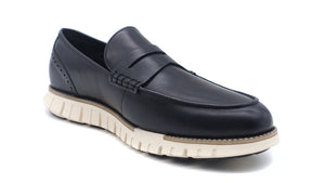 COLE HAAN ZEROGRAND REMASTERED PENNY LOAFER  BLACK/NATURAL TAN/IVORY 5