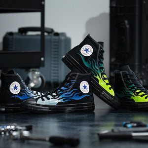 CONVERSE ALL STAR AGED IGNT HI BLACK/BLUE FLAME – mita sneakers