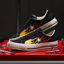 画像をギャラリービューアに読み込む, CONVERSE ONE STAR AGED CANVAS IGNT BLACK/RED FLAME