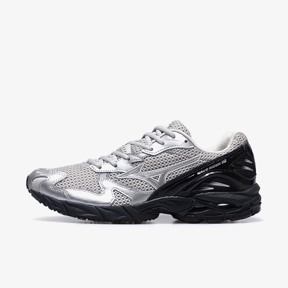 MIZUNO WAVE RIDER 10 SILVER/OFF WHITE/BLACK – mita sneakers