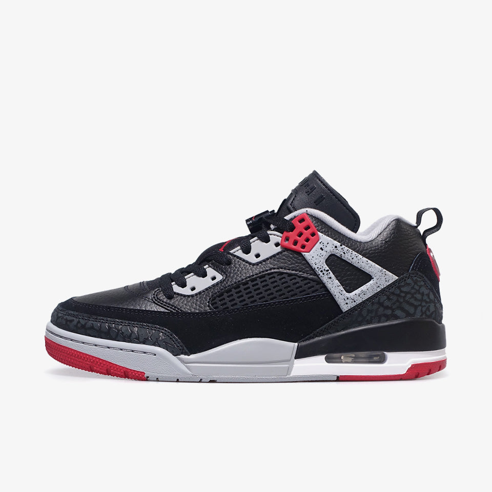 JORDAN BRAND JORDAN SPIZIKE LOW BLACK/GYM RED/WOLF GREY/WHITE JORDAN BRAND JORDAN SPIZIKE LOW BLACK/GYM RED/WOLF GREY/WHITE