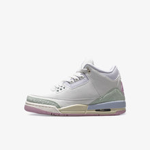 画像をギャラリービューアに読み込む, JORDAN BRAND AIR JORDAN 3 RETRO GS "SPRING IS IN THE AIR" "MICHAEL JORDAN"  SAIL/JADE AURA/AURA/ICED CARMINE/MUSLIN/IRIS WHISPER 1