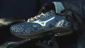 MIZUNO WAVE RIDER β DYED BUAISOU "BUAISOU." NAVY BLUE/WHITE 7