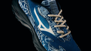 MIZUNO WAVE RIDER β DYED BUAISOU "BUAISOU." NAVY BLUE/WHITE 8