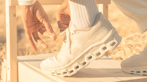 On CLOUDMONSTER 2 "Deconstructed Perfection" "INVINCIBLE" IVORY/WHITE