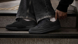 【即完売品】Malbon X CLUBHAUS ブラック　Ｌサイズ Reebok CLUB C 85 VINTAGE 