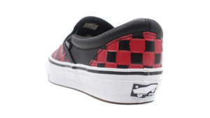 VANS OTW SLIP-ON 98 VIBRAM "LEATHER CHECK PACK" "OTW by VANS" LEATHER CHECK BLACK/RACING RED 2