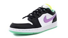 画像をギャラリービューアに読み込む, JORDAN BRAND AIR JORDAN 1 LOW GS &quot;MICHAEL JORDAN&quot; WHITE/VIOLET SHOCK/BLACK/GREEN GLOW/VOLT 1