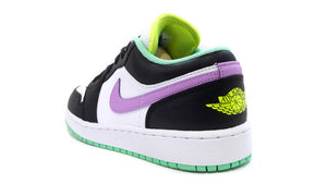 JORDAN BRAND AIR JORDAN 1 LOW GS "MICHAEL JORDAN" WHITE/VIOLET SHOCK/BLACK/GREEN GLOW/VOLT 4