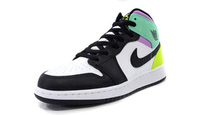 JORDAN BRAND AIR JORDAN 1 MID GS "MICHAEL JORDAN" WHITE/BLACK/VOLT/GREEN GLOW/VIOLET SHOCK 1
