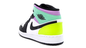 JORDAN BRAND AIR JORDAN 1 MID GS "MICHAEL JORDAN" WHITE/BLACK/VOLT/GREEN GLOW/VIOLET SHOCK 4