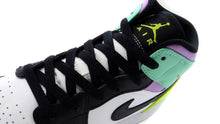 画像をギャラリービューアに読み込む, JORDAN BRAND AIR JORDAN 1 MID GS &quot;MICHAEL JORDAN&quot; WHITE/BLACK/VOLT/GREEN GLOW/VIOLET SHOCK 6