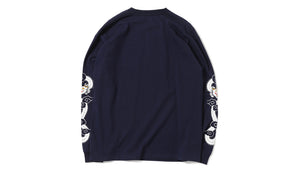 ASICS SportStyle LONG SLEEVE PRINT TEE "BEAMS x mita sneakers"　NVY/WHT