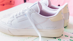adidas CONTINENTAL VULC X UNITY "UNITY" FTWWHT/CWHITE/LTBLUE 10