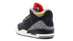 JORDAN BRAND (WMNS) AIR JORDAN 3 RETRO "BLACK GOLD" "MICHAEL JORDAN" BLACK/FIRE RED/METALLIC GOLD/CEMENT GREY 2