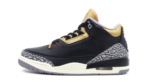 JORDAN BRAND (WMNS) AIR JORDAN 3 RETRO "BLACK GOLD" "MICHAEL JORDAN" BLACK/FIRE RED/METALLIC GOLD/CEMENT GREY 3