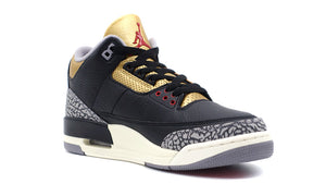 JORDAN BRAND (WMNS) AIR JORDAN 3 RETRO "BLACK GOLD" "MICHAEL JORDAN" BLACK/FIRE RED/METALLIC GOLD/CEMENT GREY 5