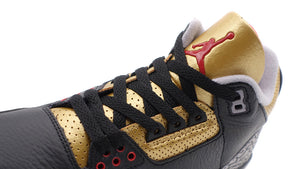 JORDAN BRAND (WMNS) AIR JORDAN 3 RETRO "BLACK GOLD" "MICHAEL JORDAN" BLACK/FIRE RED/METALLIC GOLD/CEMENT GREY 6