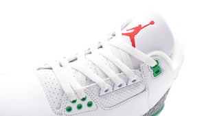 JORDAN BRAND (WMNS) AIR JORDAN 3 RETRO "LUCKY GREEN" "MICHAEL JORDAN" WHITE/VARSITY RED/LUCKY GREEN 6