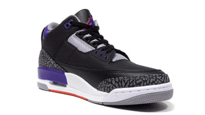 JORDAN BRAND AIR JORDAN 3 RETRO "COURT PURPLE" "MICHAEL JORDAN" BLACK/COURT PURPLE/CEMENT GREY/NOIR/GRIS CIMENT/VIOLET COURT 5