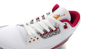 JORDAN BRAND AIR JORDAN 3 RETRO "CARDINAL RED" "MICHAEL JORDAN" WHITE/LIGHT CURRY/CARDINAL RED/CEMENT GREY 6