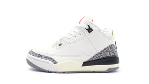 JORDAN BRAND JORDAN 3 RETRO PS "WHITE CEMENT REIMAGINED" "MICHAEL JORDAN" SUMMIT WHITE/FIRE RED/BLACK/CEMENT GREY 3
