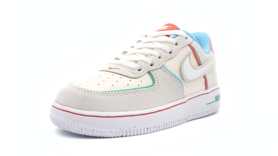NIKE FORCE 1 LV8 2 BP PALE IVORY/WHITE/PICANTE RED/BALTIC